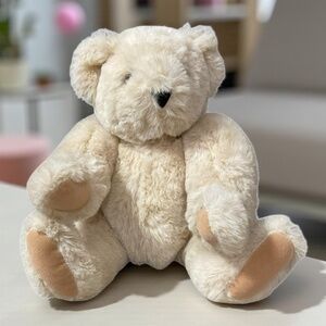 Vintage Vermont Teddy Bear Tan Plush Jointed 16” Handmade in Vermont